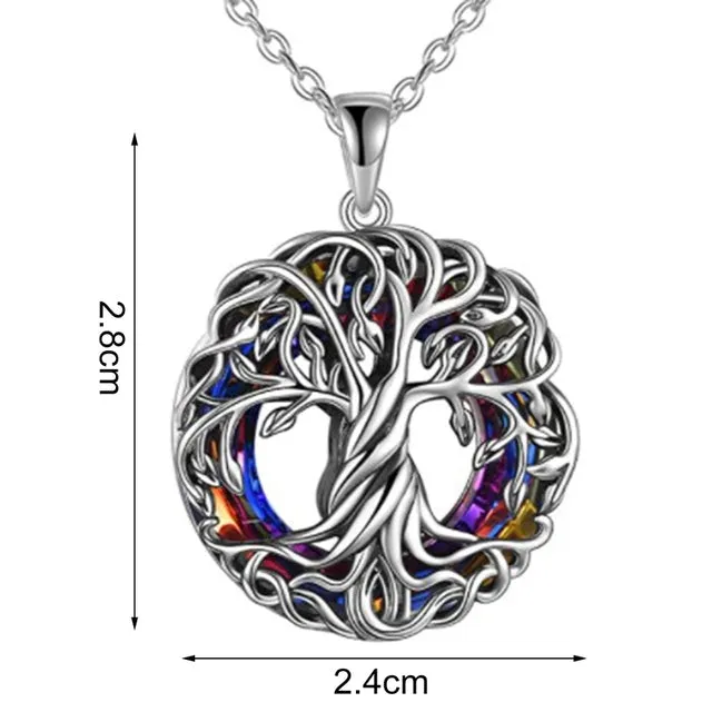 Heart Shaped Crystal Tree Urn Necklace Ashes Keepsake Pendant Jewelry Gifts For Women Girls