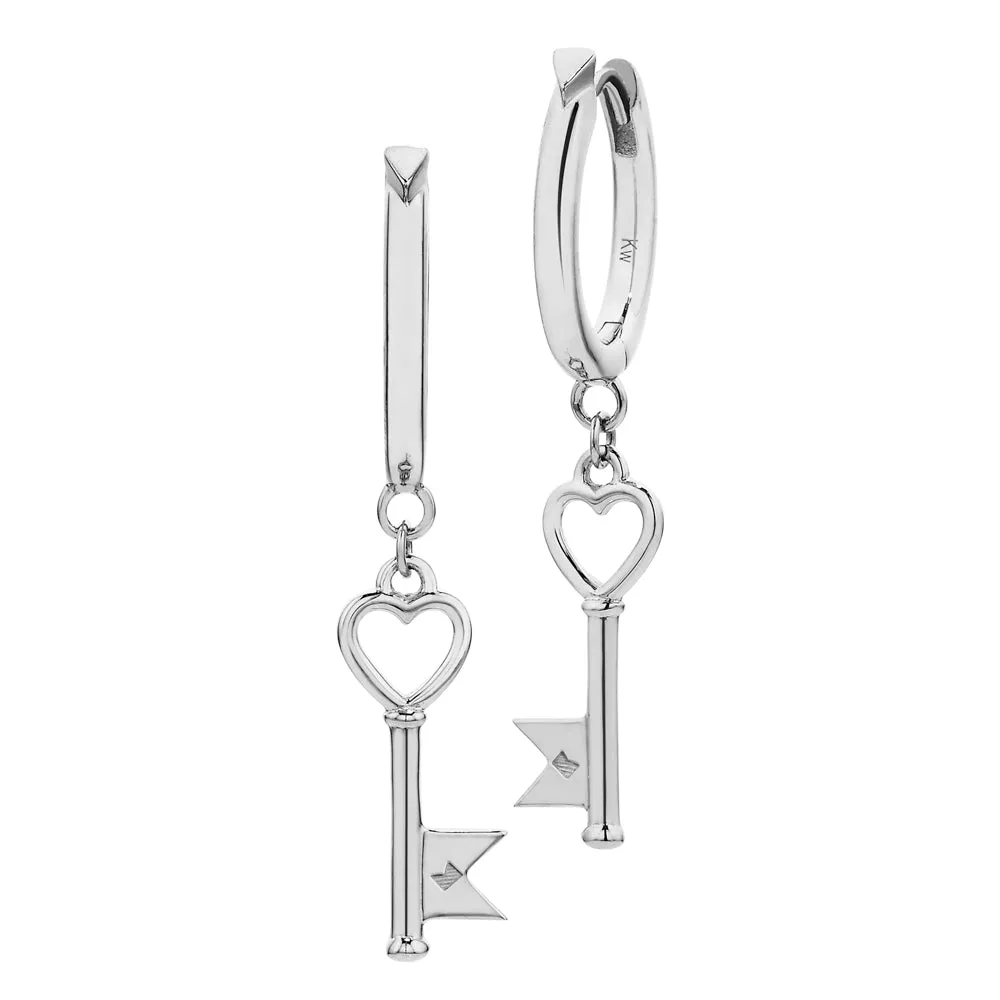 Karen Walker Monogram Key Hoops - Sterling Silver