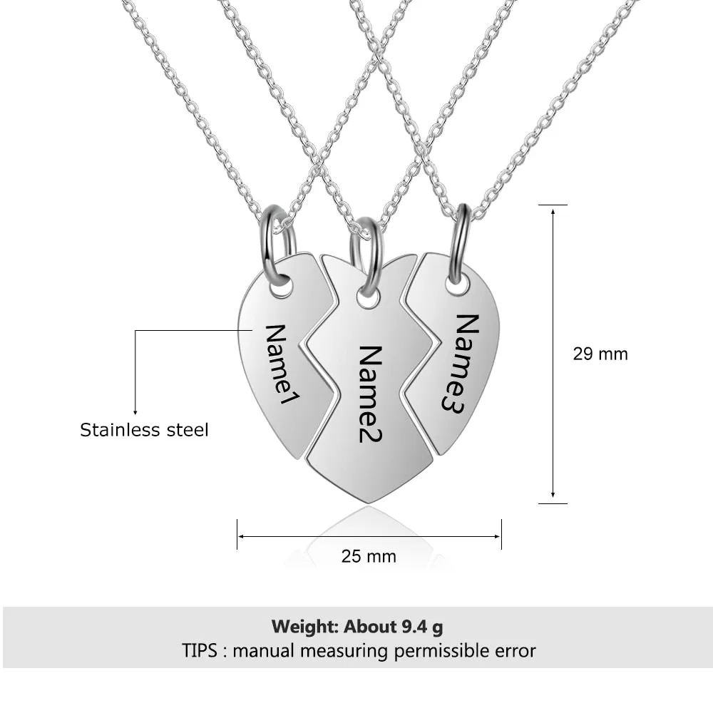 Merging Cordate Shape Personalized Necklace