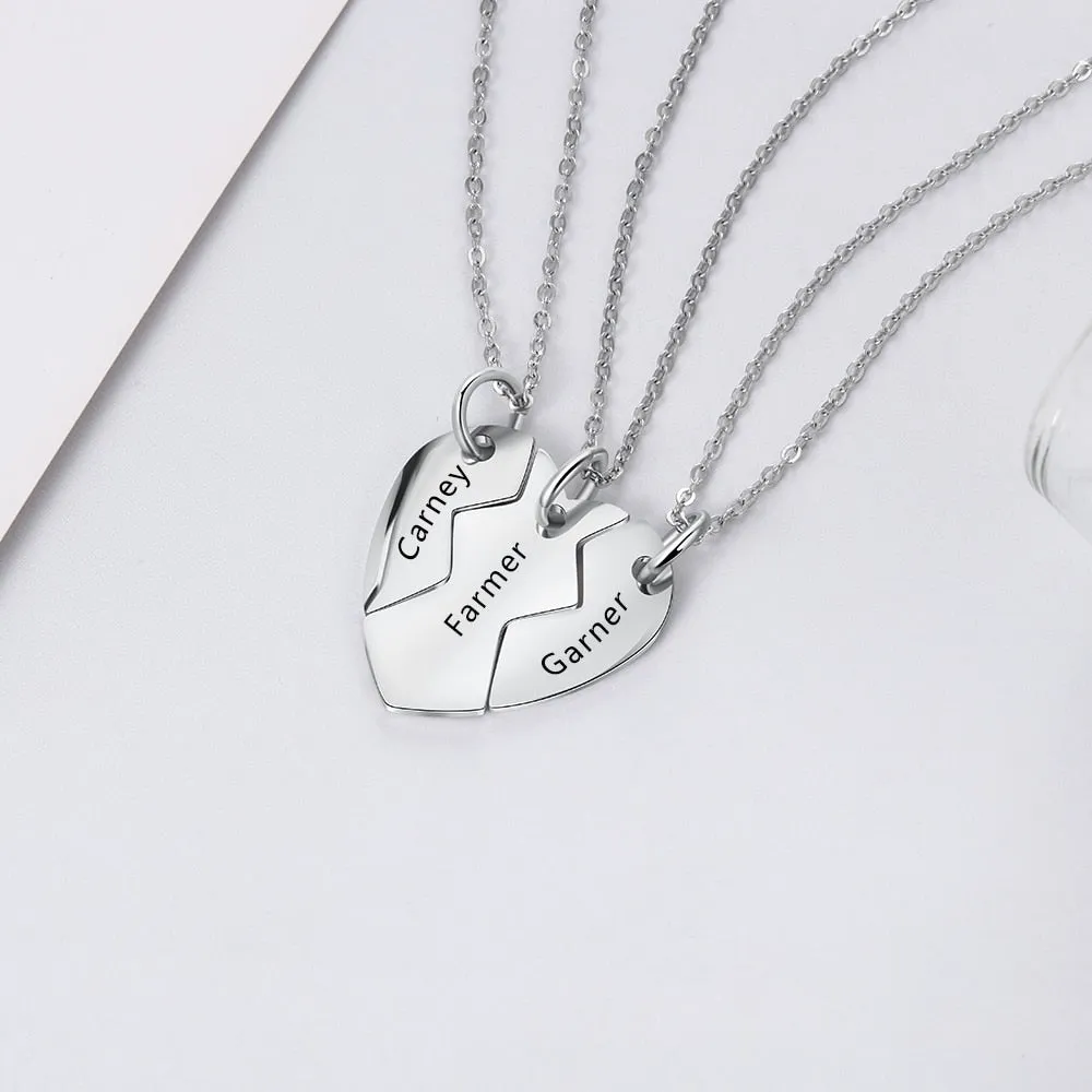 Merging Cordate Shape Personalized Necklace