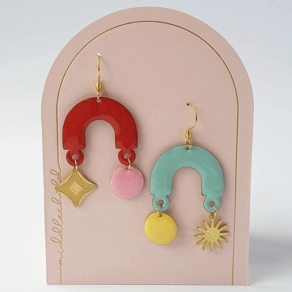 Middle Child: Confection Earrings Red/Blue