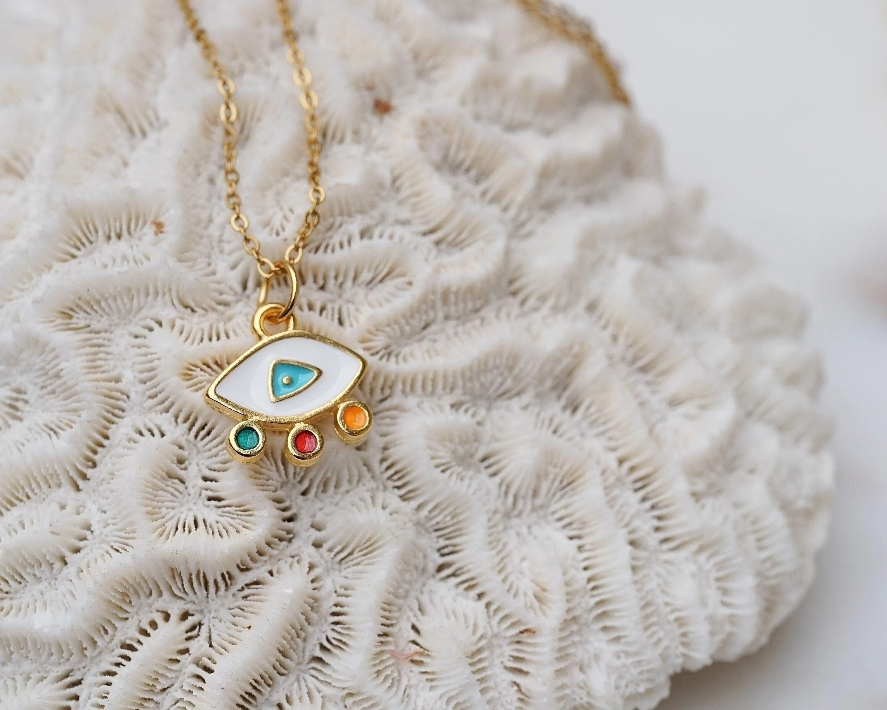 Mini Gold Evil Eye Necklace