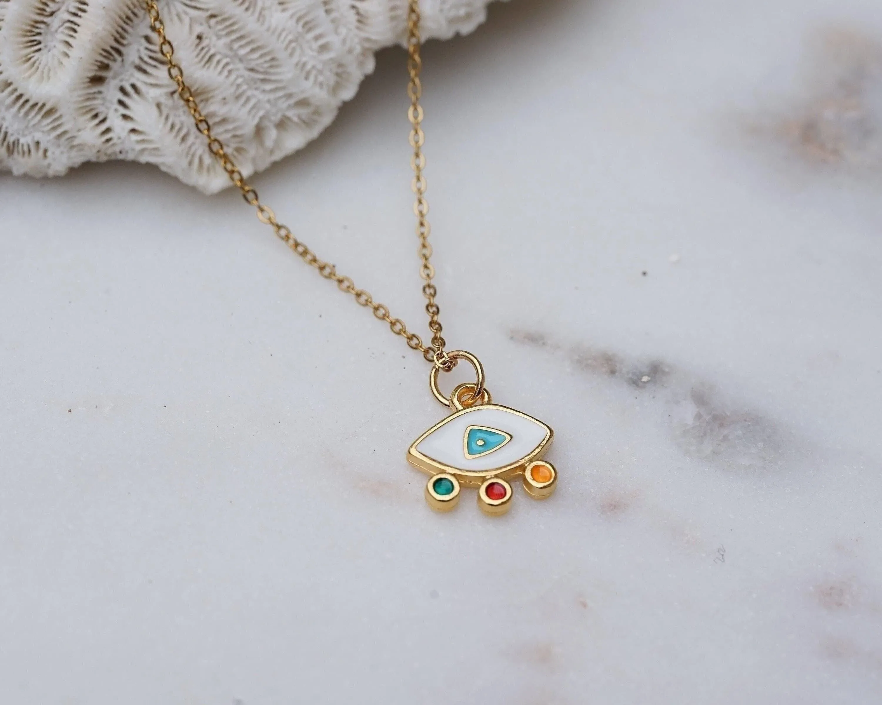 Mini Gold Evil Eye Necklace