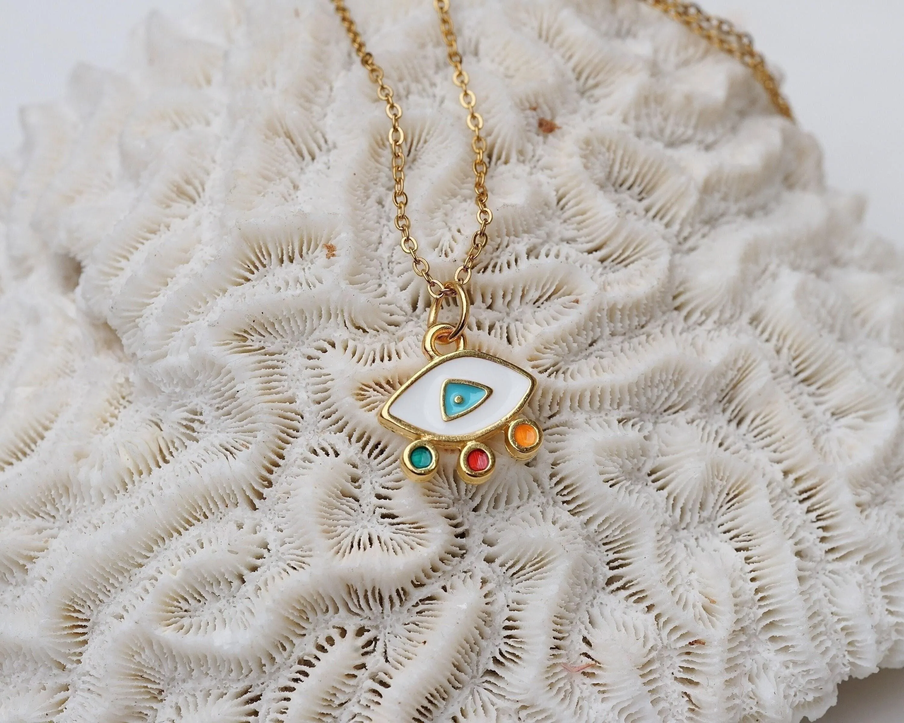 Mini Gold Evil Eye Necklace