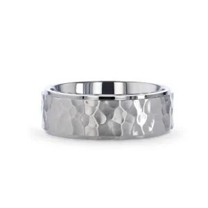 MINISTER | Titanium Ring Raised Hammered Finish