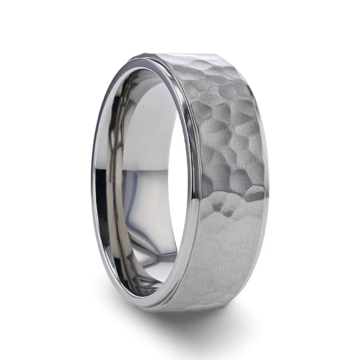 MINISTER | Titanium Ring Raised Hammered Finish