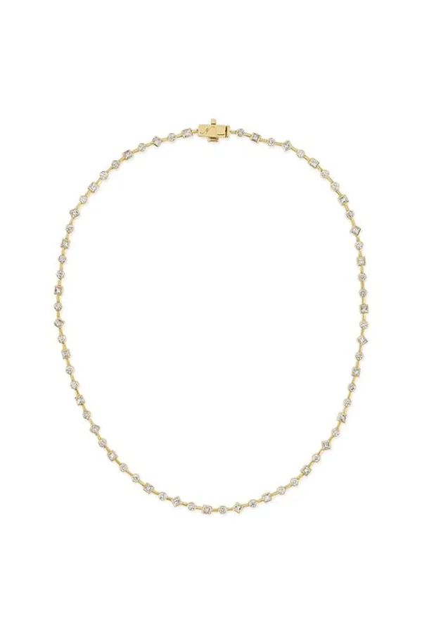 Modern Diamond Tennis Necklace