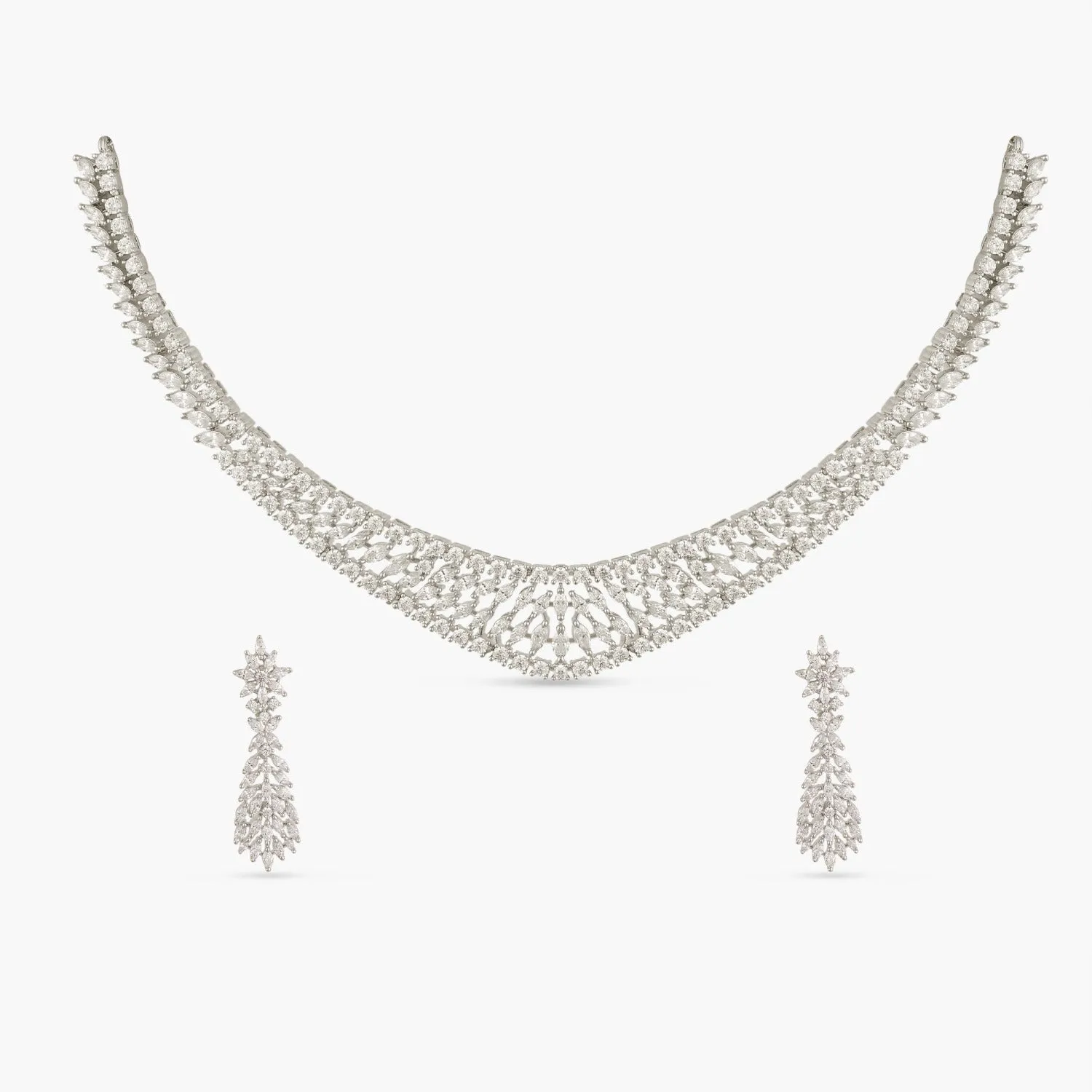 Modern Radiant CZ Hasli Necklace Set