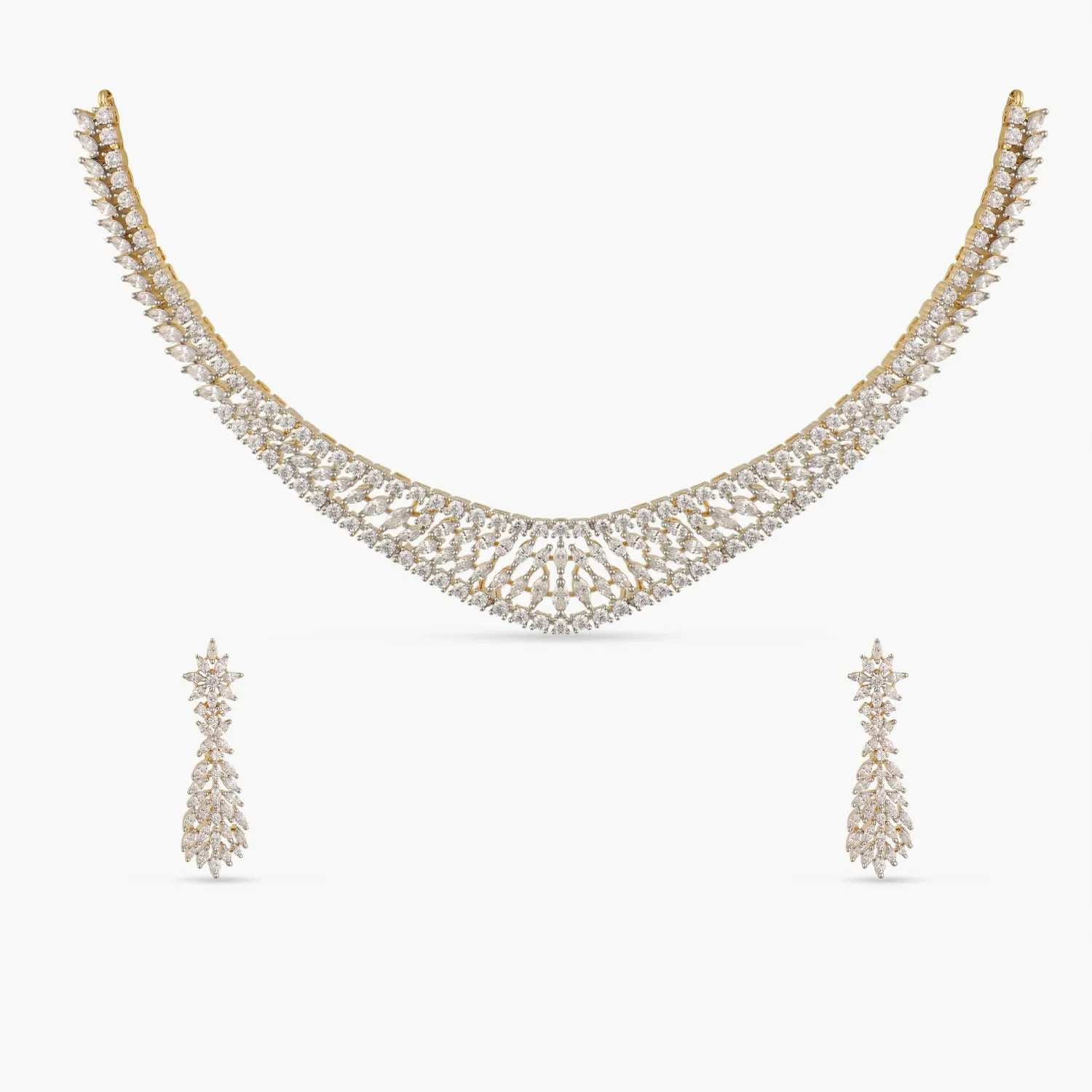 Modern Radiant CZ Hasli Necklace Set