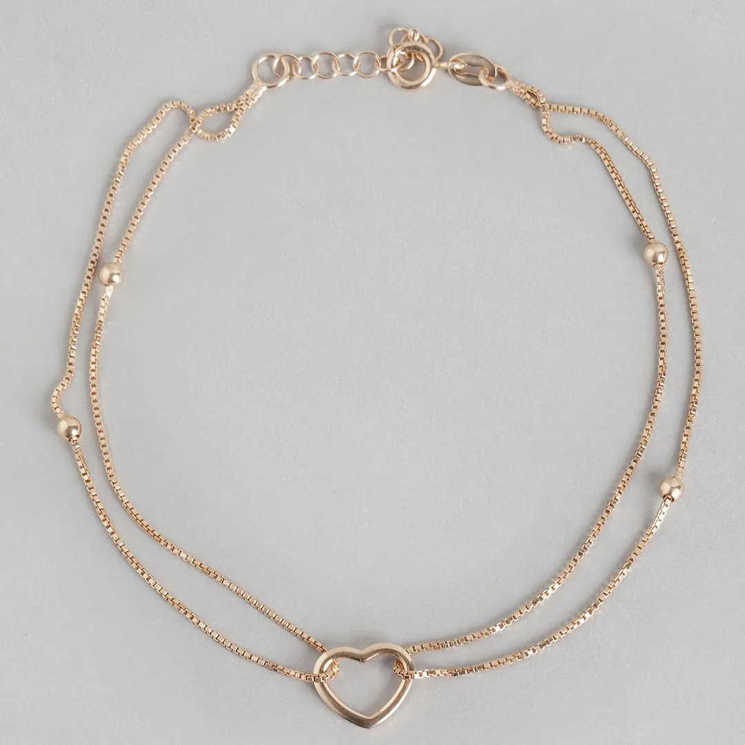 My Dainty Heart Rose Gold 925 Silver Anklets