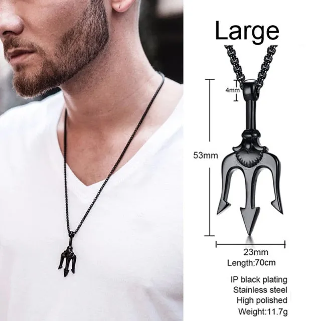 Neptune Trident Pendant Necklace