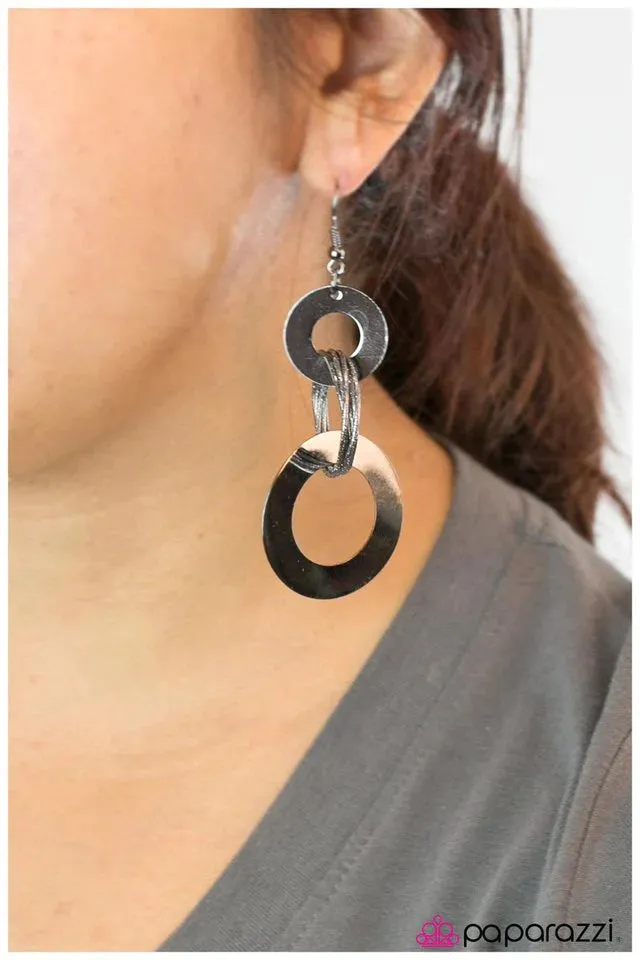 Paparazzi Earring ~ Zodiac - Black