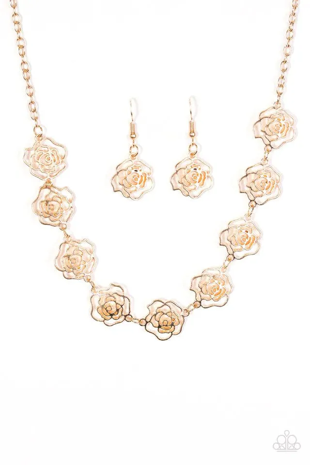 Paparazzi Necklace ~ Fleur de Flirt - Gold