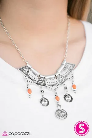 Paparazzi Necklace ~ Paradise Princess - Orange