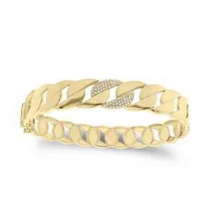 Pave Diamond Chain Link Bangle Bracelet