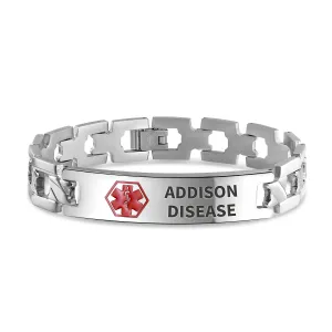 Personalized Medical Alert ID U Link Bracelet Stainless 8 Inch