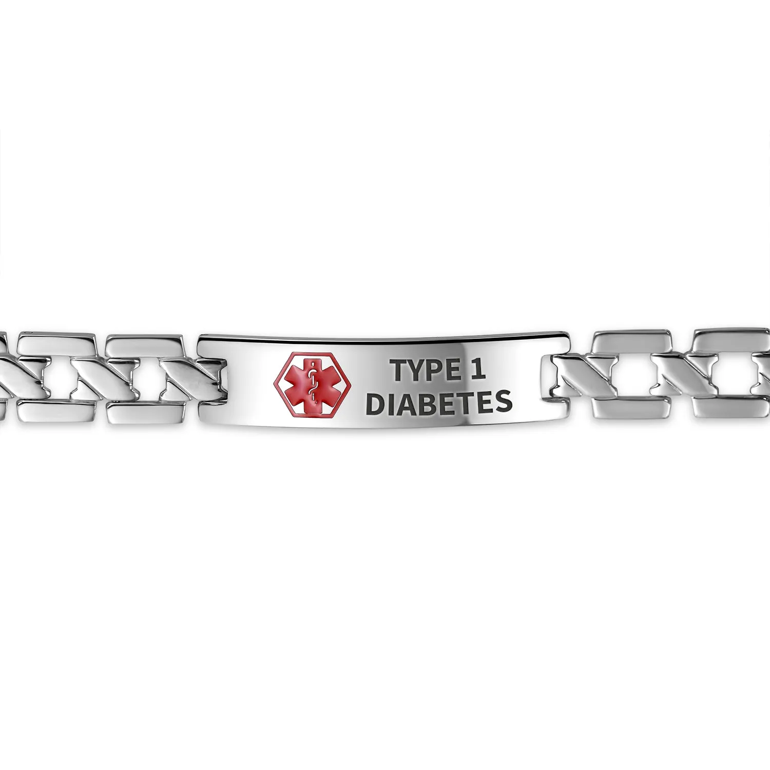 Personalized Medical Alert ID U Link Bracelet Stainless 8 Inch