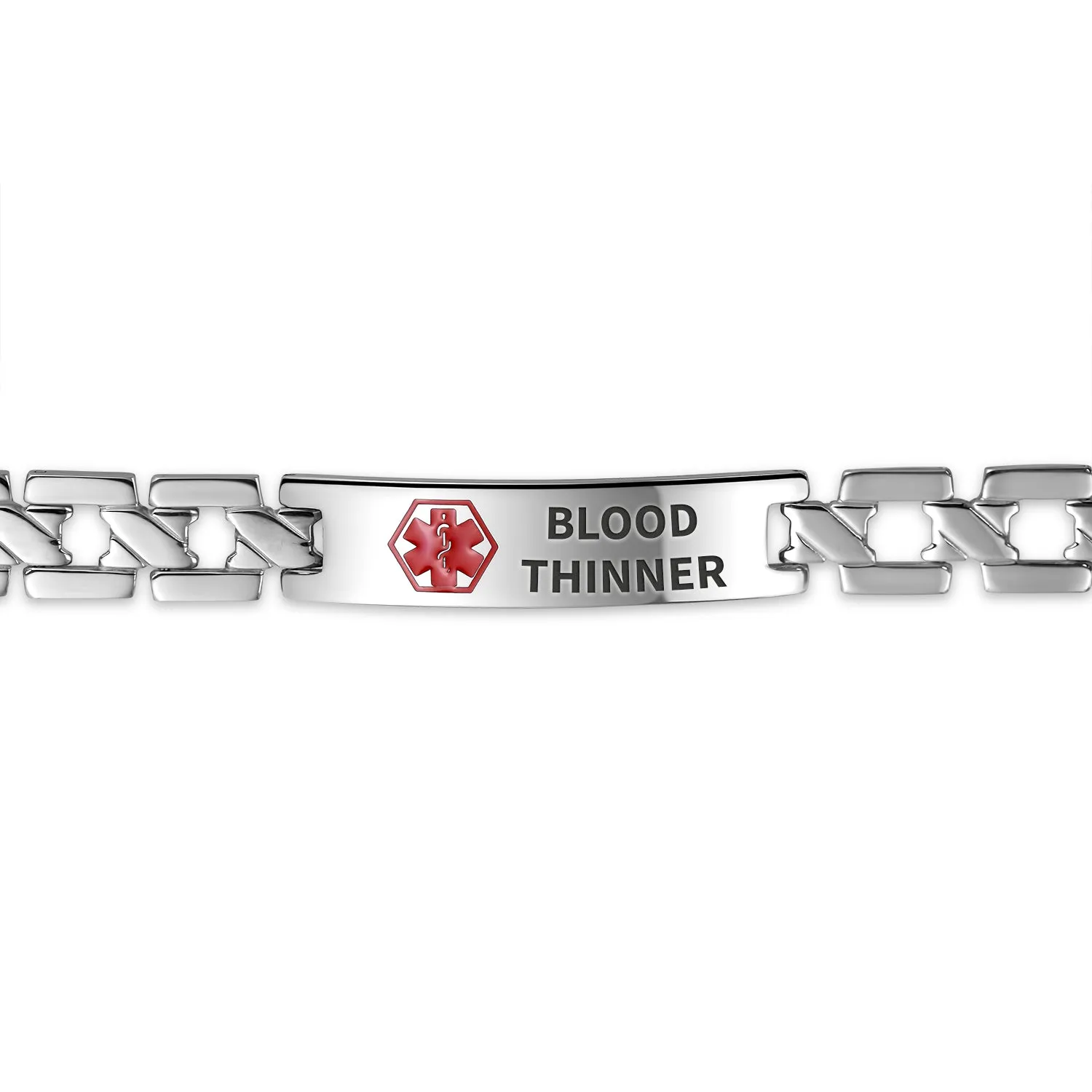 Personalized Medical Alert ID U Link Bracelet Stainless 8 Inch