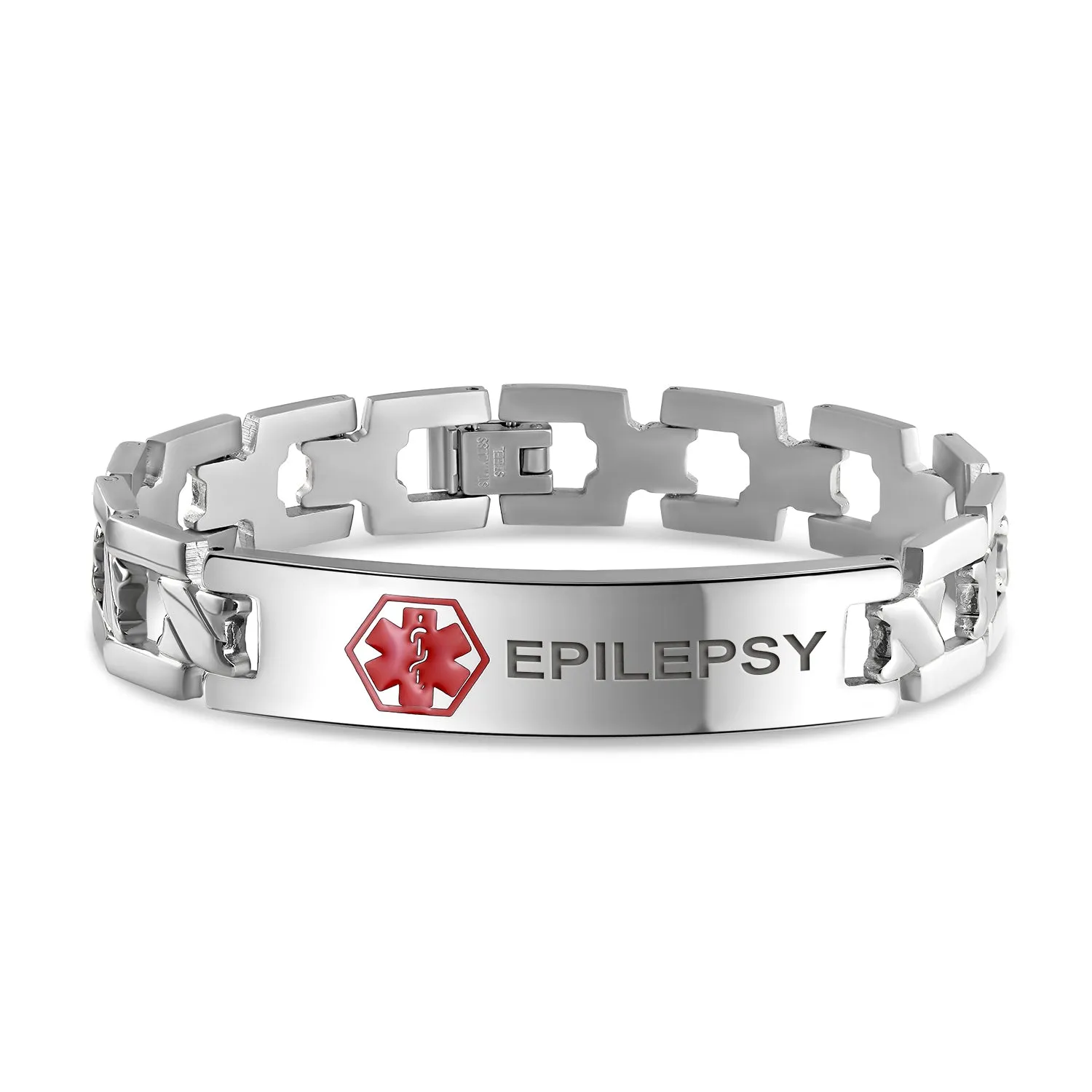 Personalized Medical Alert ID U Link Bracelet Stainless 8 Inch