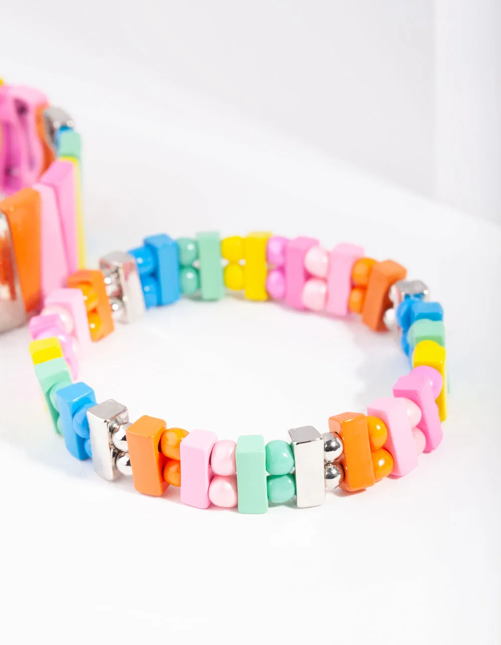 Pink Rainbow Metal Bracelet 2 Pack