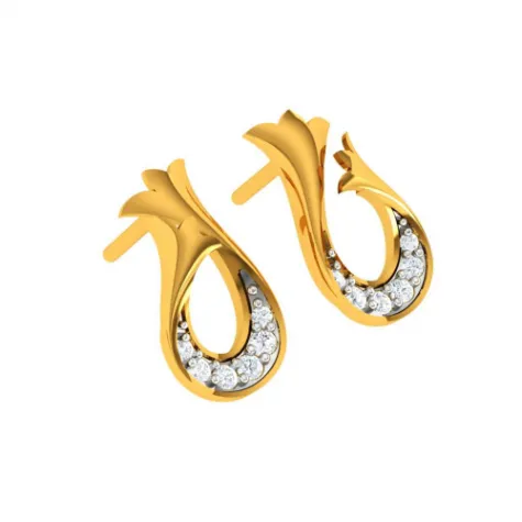 Pleasant Daily Wear 22k Gold Diamond Ear Top