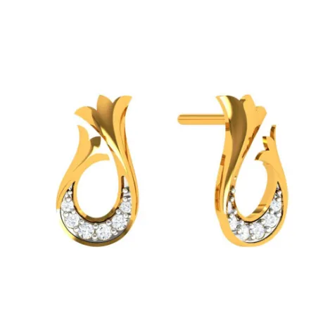 Pleasant Daily Wear 22k Gold Diamond Ear Top