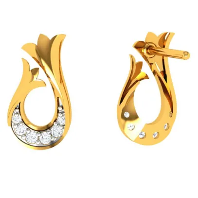 Pleasant Daily Wear 22k Gold Diamond Ear Top