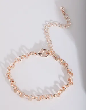 Rose Gold Circle Link Chain Bracelet