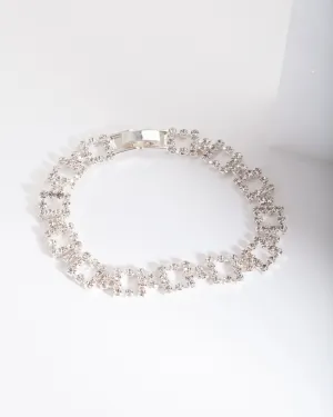 Silver Diamante Square Bracelet