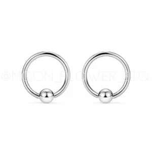 Silver Fixed Hoop Earrings 12mm