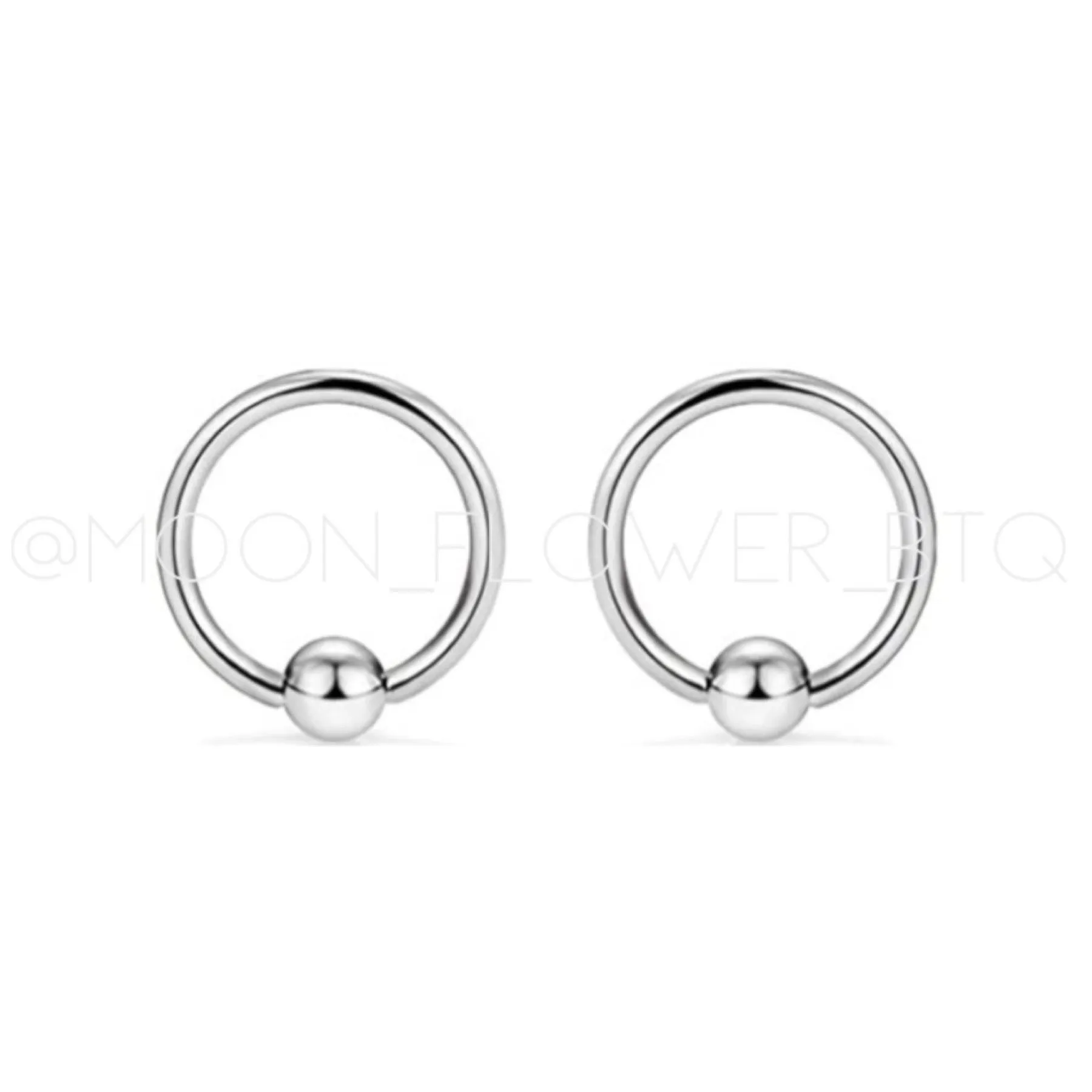 Silver Fixed Hoop Earrings 12mm