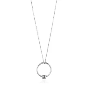 Silver Modern Circle Necklace