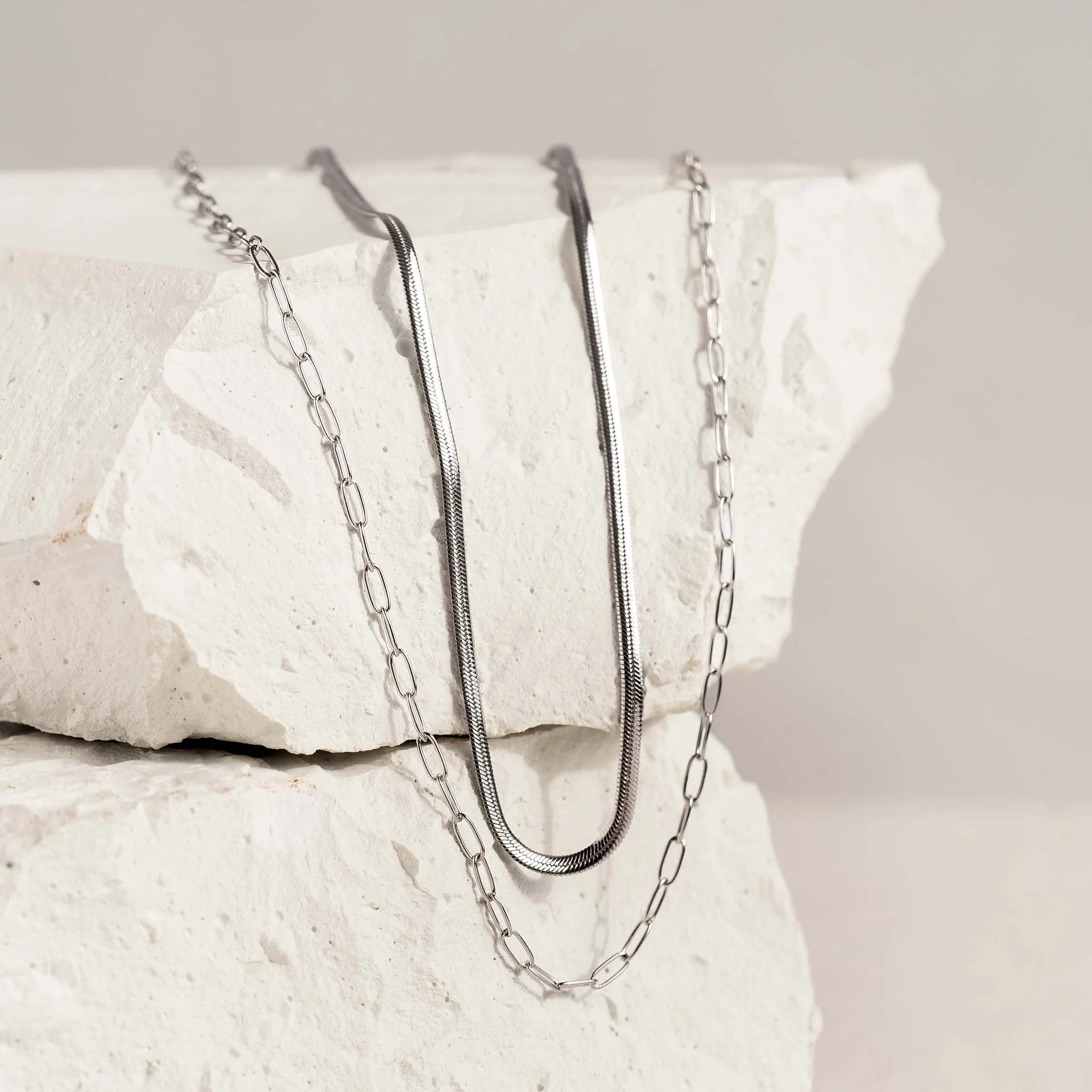 Snake Chain Necklace Silver