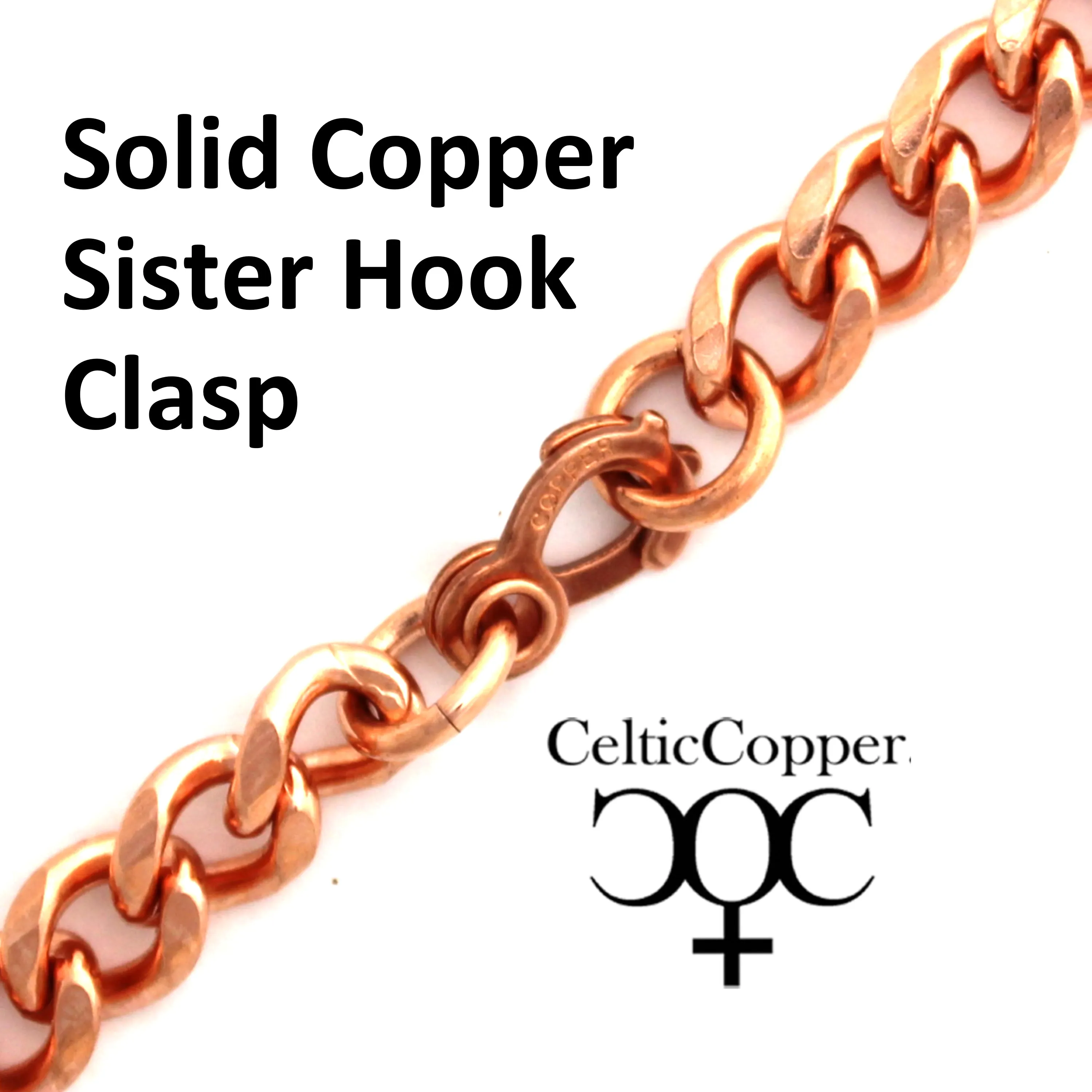 Solid Copper Bracelet Chain BC76L Heavy 10mm Copper Cuban Curb Chain Bracelet 9 Inch