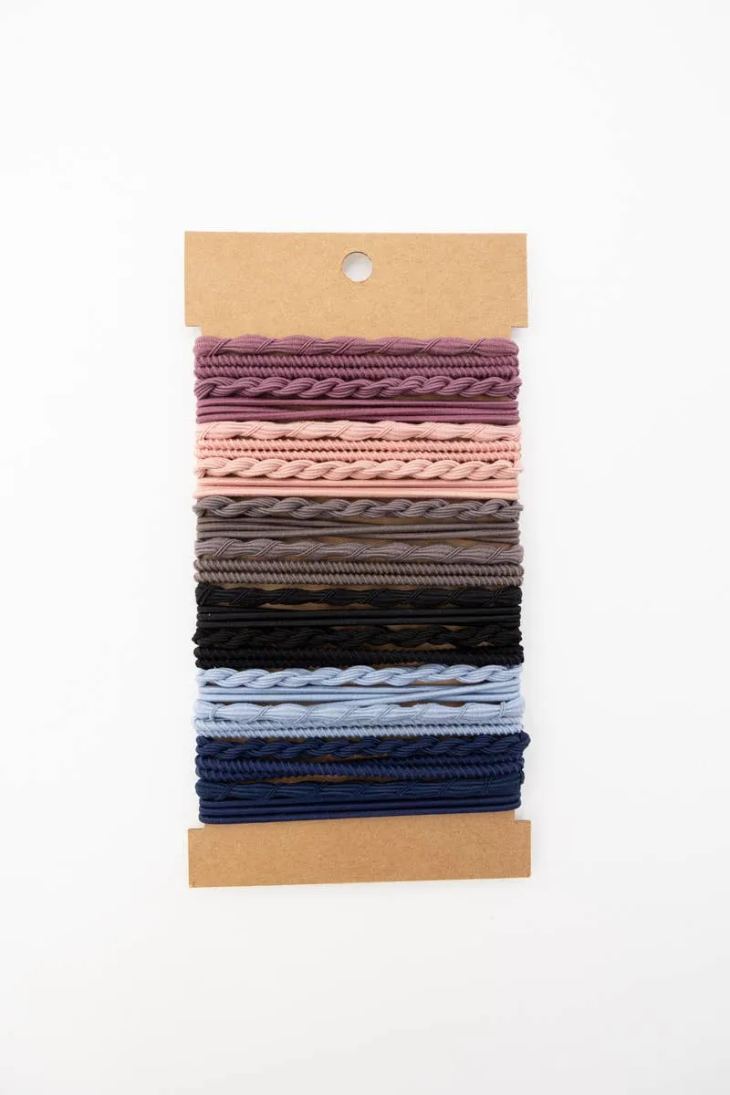 Solid Hues Twisted Stackable Hair Tie Bracelet Set 🥰: Multi-Colored