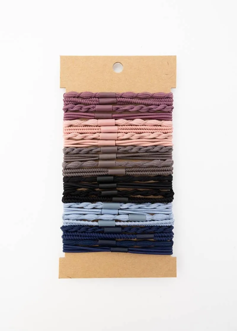 Solid Hues Twisted Stackable Hair Tie Bracelet Set 🥰: Multi-Colored