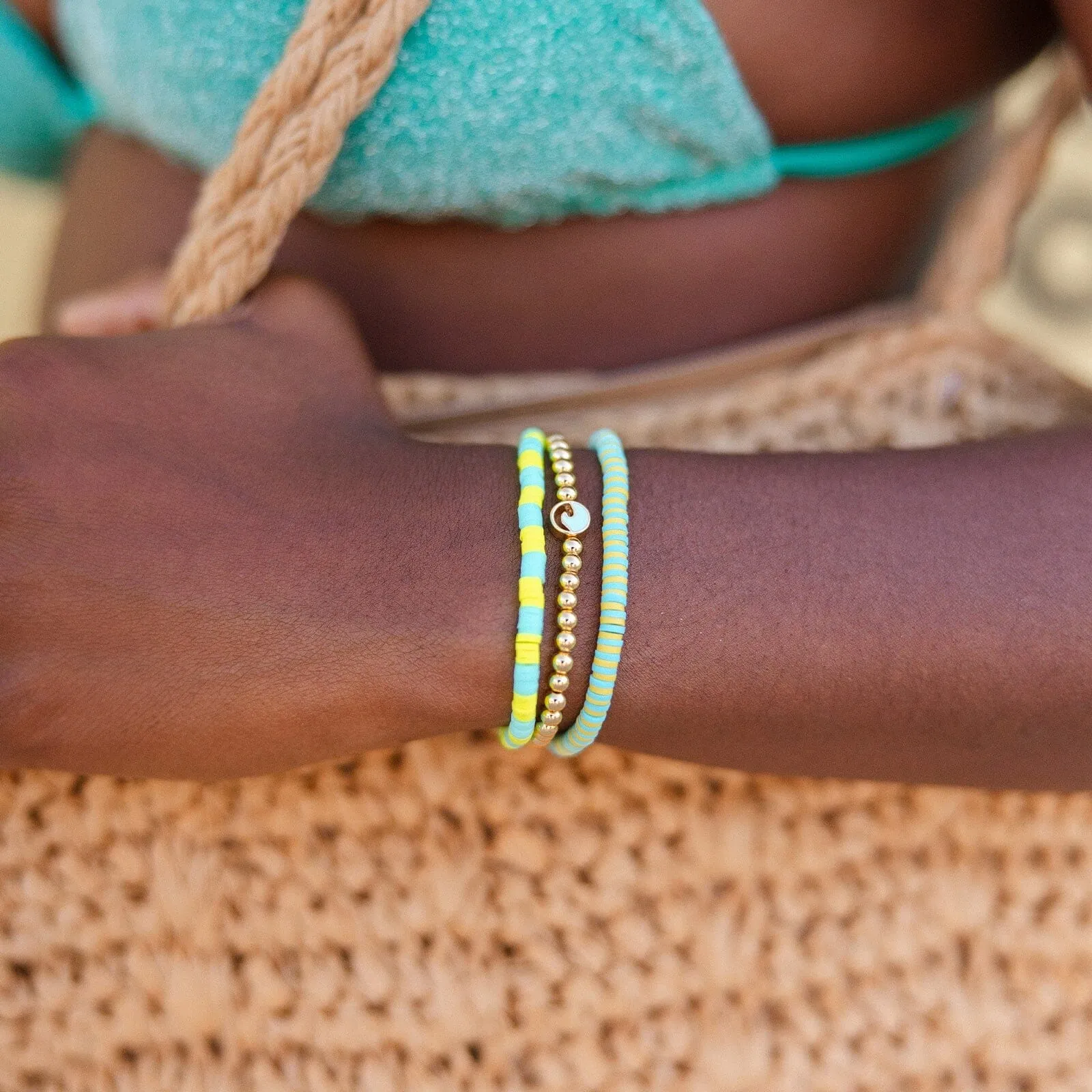 Sunbleached Aqua Seascape Stretch Bracelet