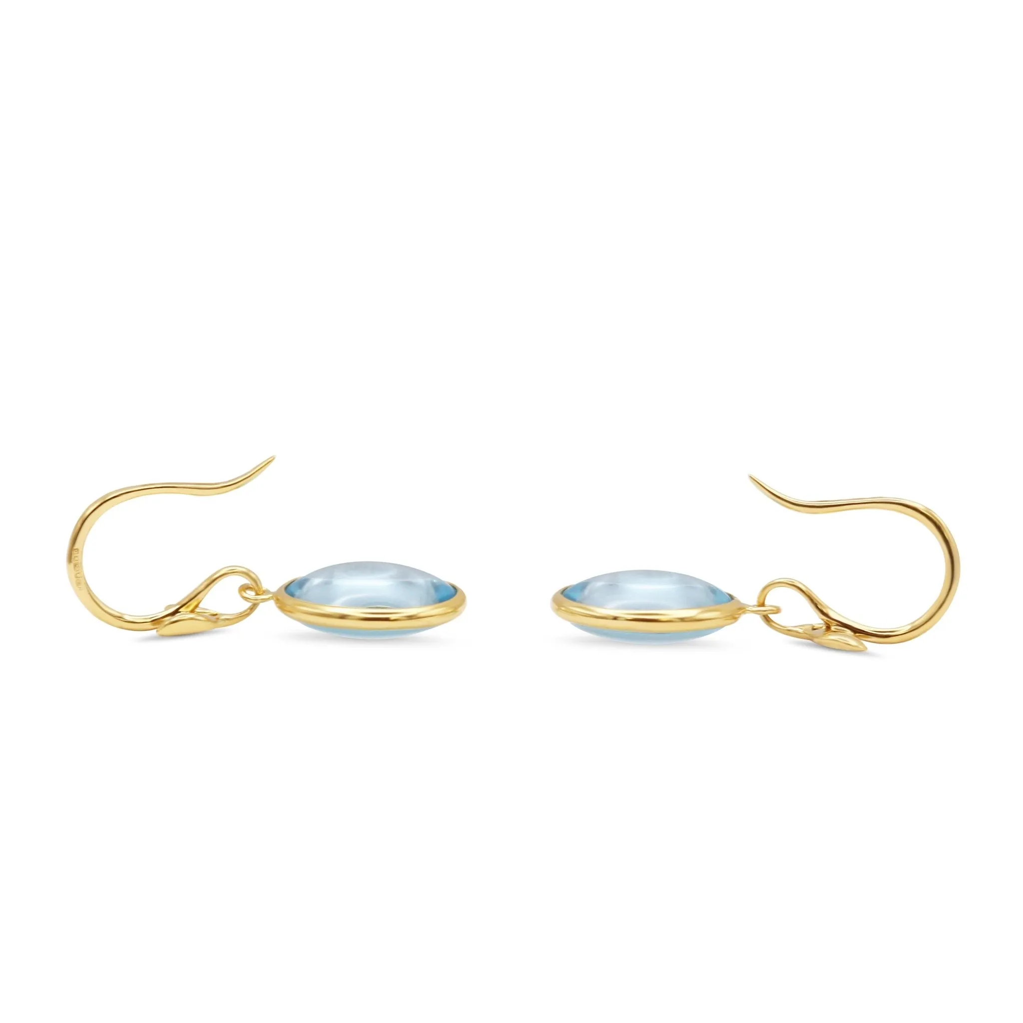 Tiffany Paloma Picasso Blue Topaz Olive Leaf Drop Earrings