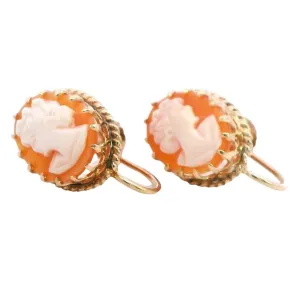 Timeless 9ct Yellow Gold Cameo Earrings - Classic Elegance!