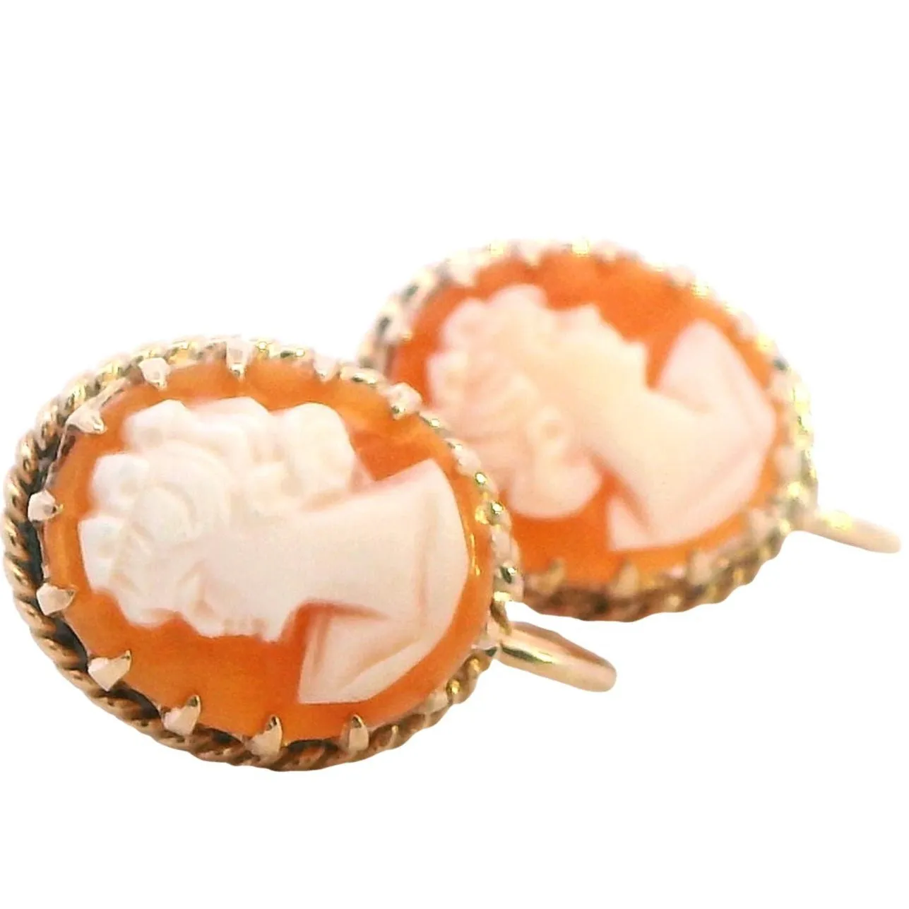 Timeless 9ct Yellow Gold Cameo Earrings - Classic Elegance!