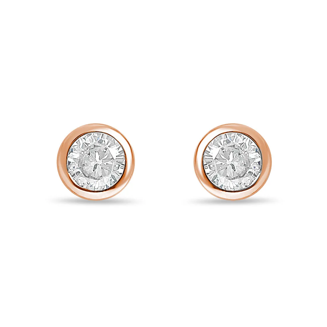 Timeless Rose Gold Plated 925 Sterling Silver Stud Earrings