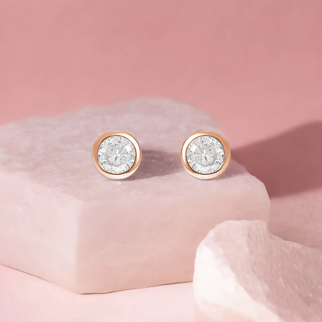 Timeless Rose Gold Plated 925 Sterling Silver Stud Earrings