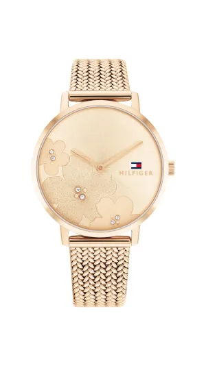 Tommy Hilfiger Tea Le IP Carnation Gold Steel Light Carnation Gold Dial Ladies Watch 1782603