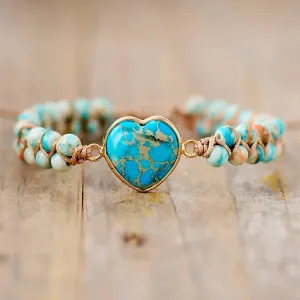 Turquoise Jasper Loving Heart Bracelet