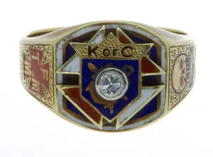 Vintage Diamond Knights of Columbus Ring