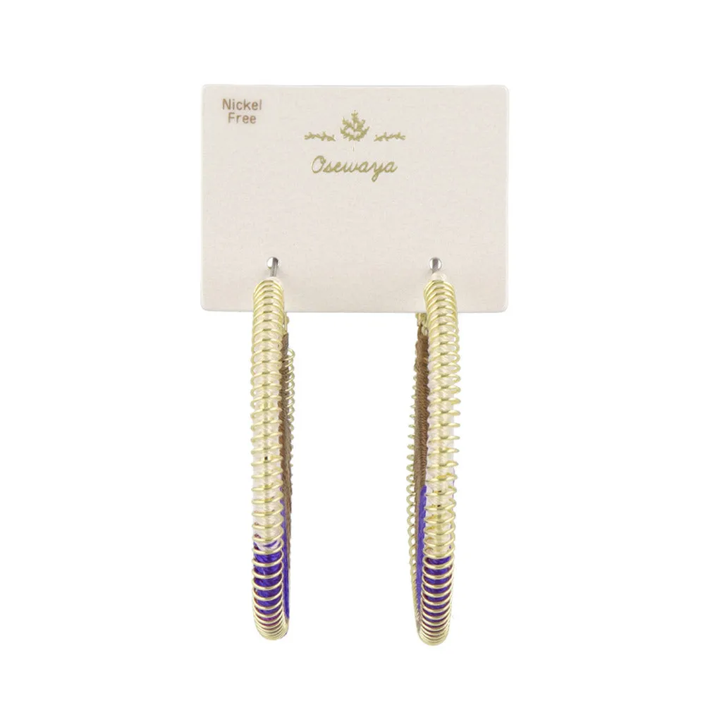 Woven Thread Hoop Earrings