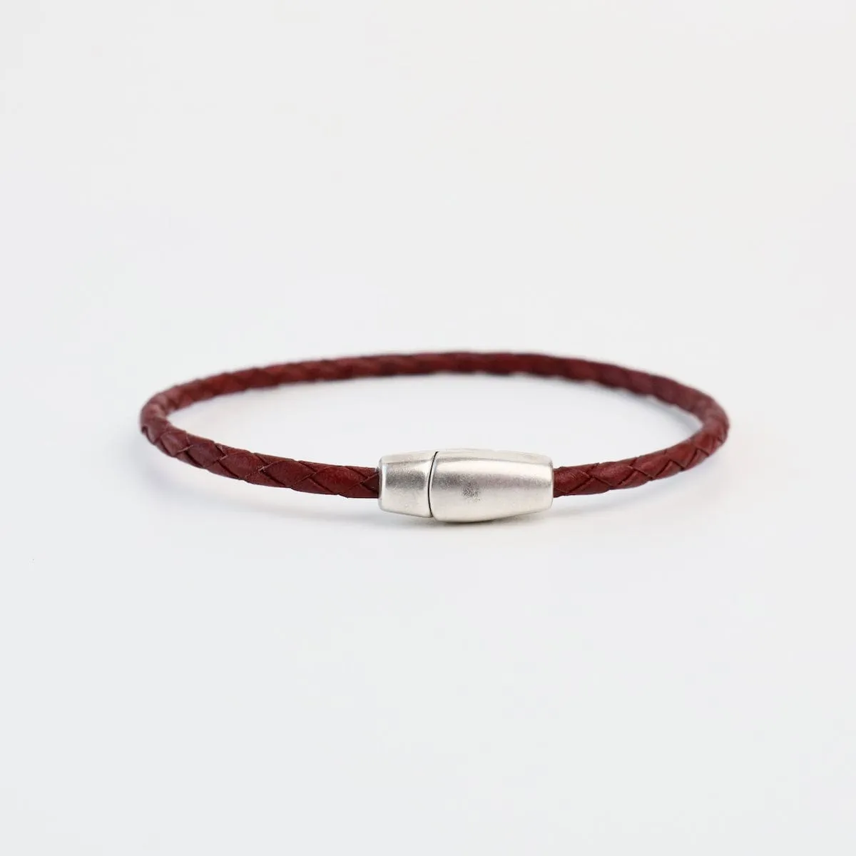 Zoe Braided Bordeaux Leather Bracelet