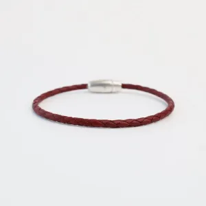 Zoe Braided Bordeaux Leather Bracelet